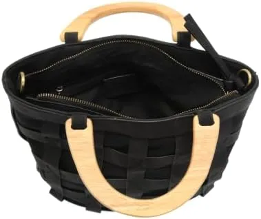 Joy Susan Women's Fashion Purse Cora Cage Wood Handle Hand Bag