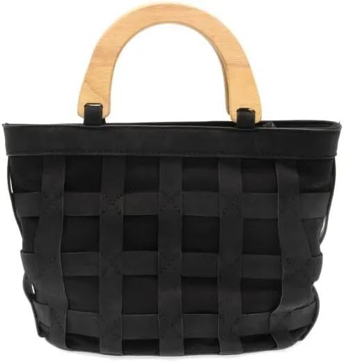Joy Susan Women's Fashion Purse Cora Cage Wood Handle Hand Bag