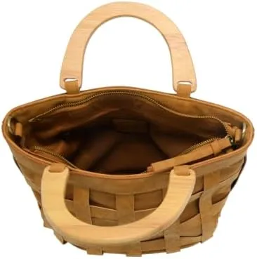 Joy Susan Women's Fashion Purse Cora Cage Wood Handle Hand Bag