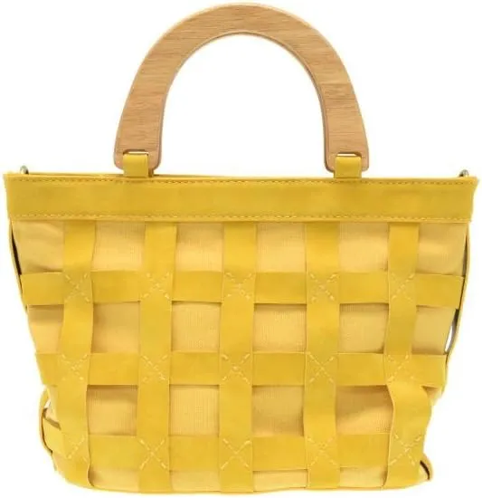 Joy Susan Women's Fashion Purse Cora Cage Wood Handle Hand Bag