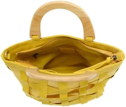 Joy Susan Women's Fashion Purse Cora Cage Wood Handle Hand Bag