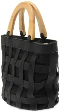 Joy Susan Women's Fashion Purse Cora Cage Wood Handle Hand Bag
