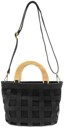 Joy Susan Women's Fashion Purse Cora Cage Wood Handle Hand Bag