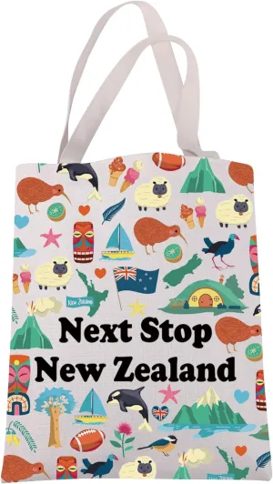 JXGZSO New Zealand Travel Gift Next Stop New Zealand Tote Bag New Zealand Travel Shoulder Bag New Zealand Vacation Gift