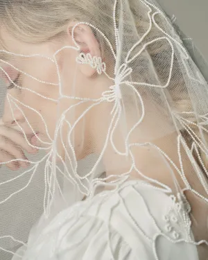 KIA BEADED FLORAL VEIL