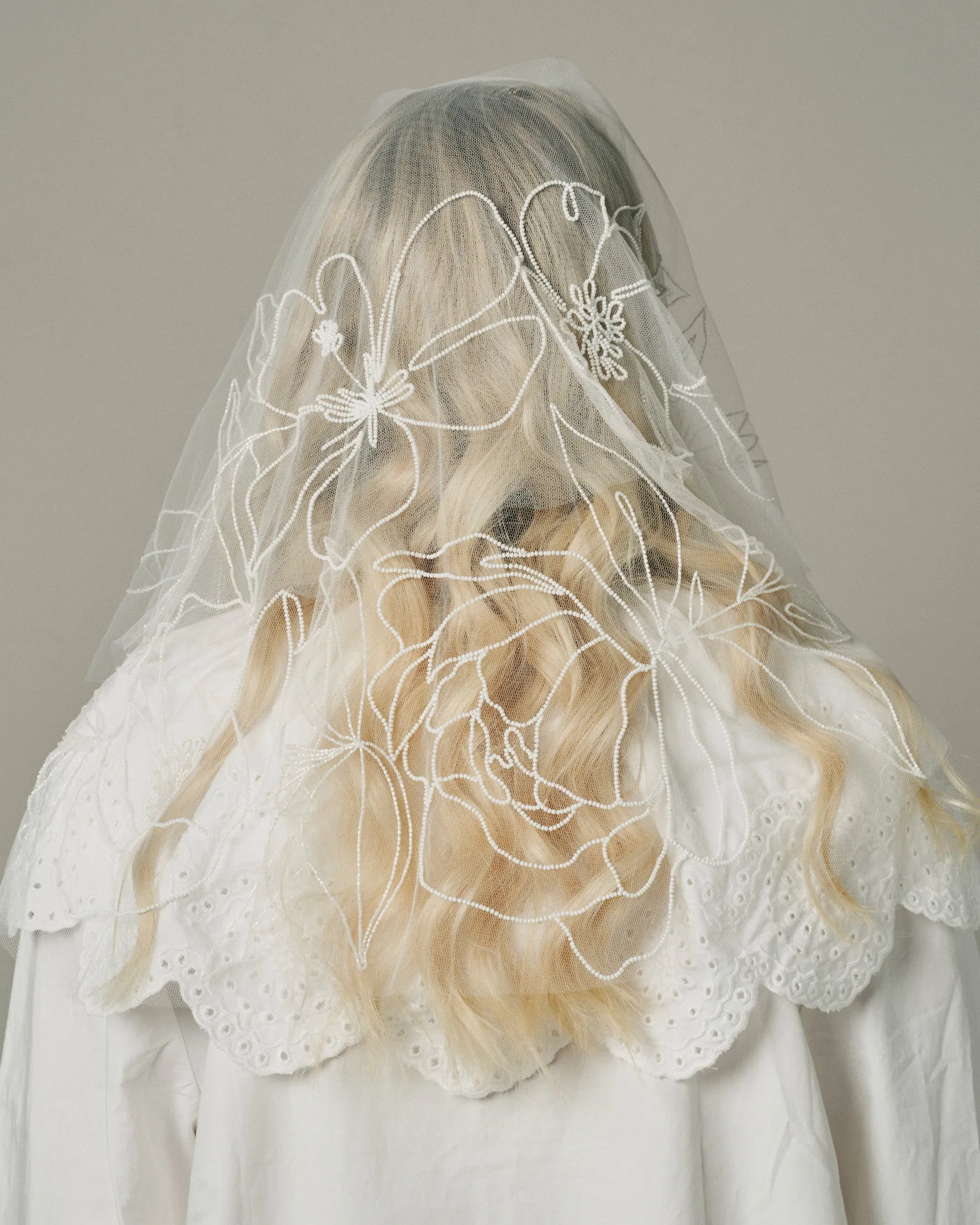 KIA BEADED FLORAL VEIL