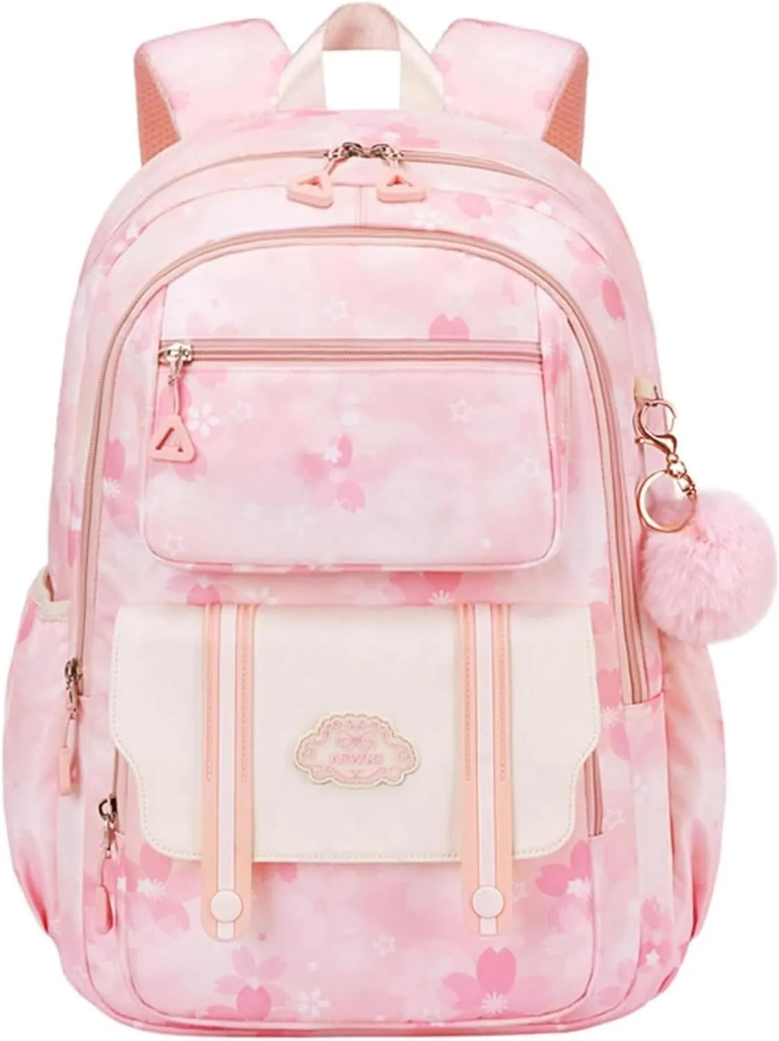 Kids Backpack for Girls with Chest Buckle Girls Bookbag for Elementary School Water Resistant School Bag Pink