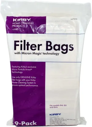 Kirby NEW 9 Micron Vacuum Cleaner Bags G4 & G5 with belts