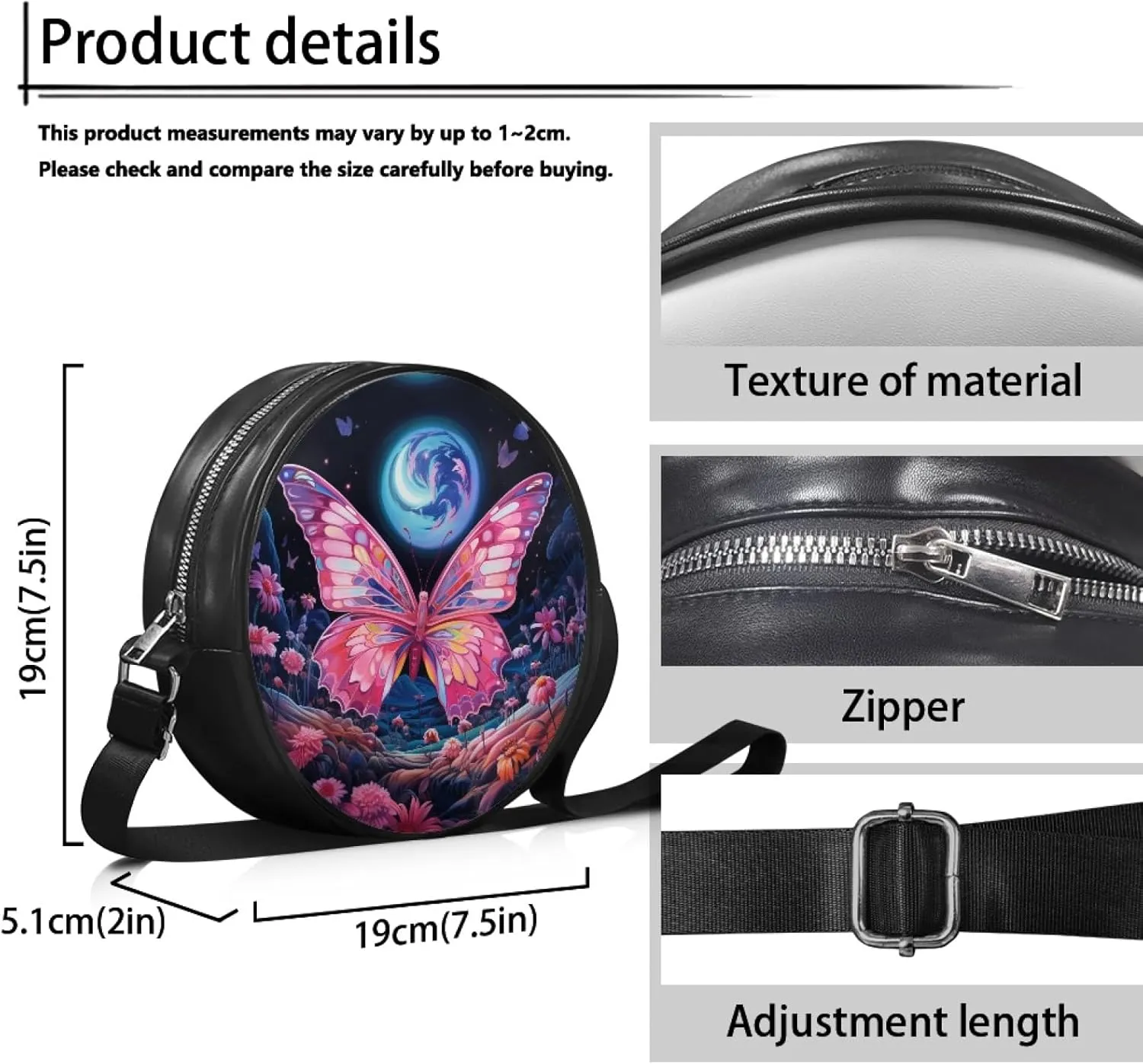 Ladies Cirlcle Crossbody Bag Women Cross Body Bag Adults Chest Bag