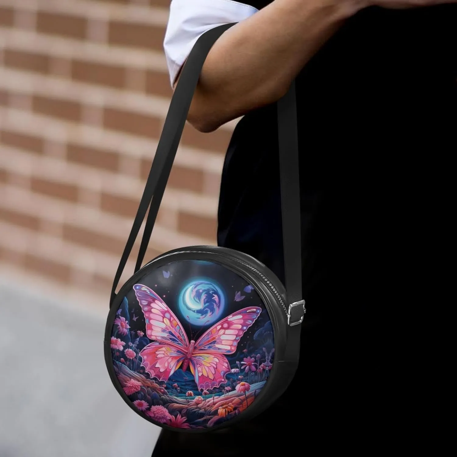 Ladies Cirlcle Crossbody Bag Women Cross Body Bag Adults Chest Bag