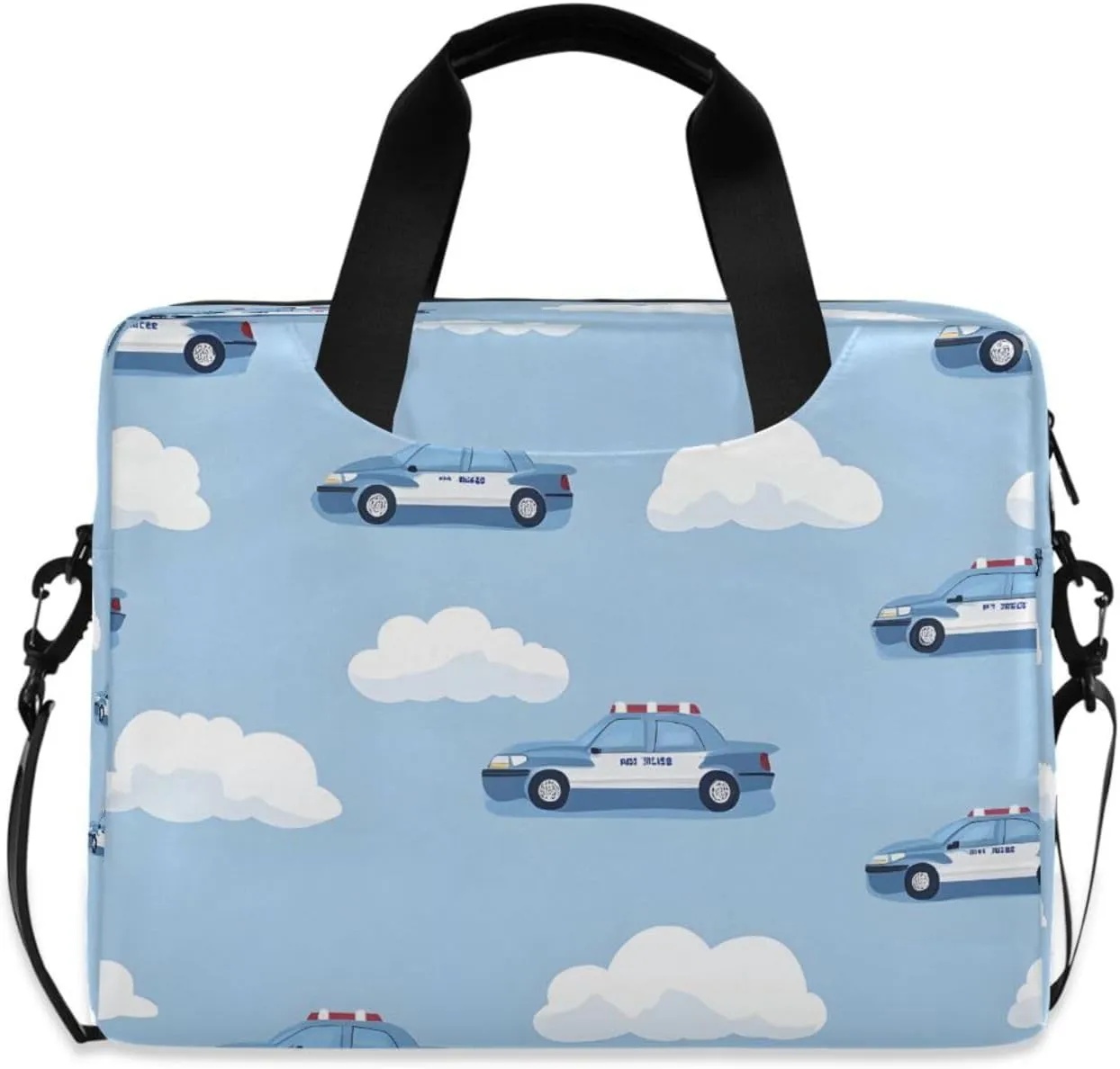 Laptop Bag Computer Bags Messenger Shoulder Bag Briefcase Police Cars White Cloud for Business Office Work