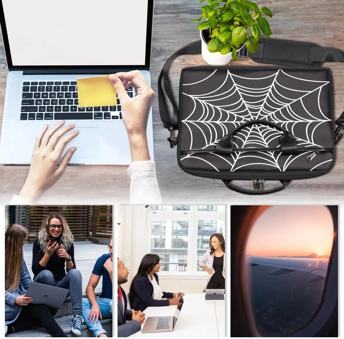 Laptop Bag for Women Men, 15.6 inch Messenger Shoulder Bags, Water Resistant Computer Bag Sleeve