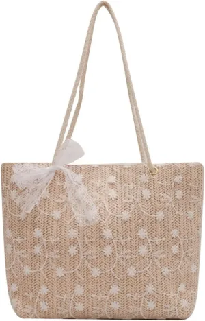 Large Beach Bags for Women Travel Straw Purses for Women Cute Beach Tote Straw Tote Vacation Handbags Shoulder Bag