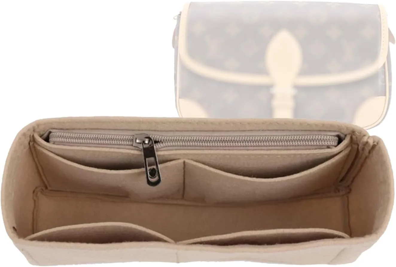 Lckaey bag Organizer for new Diane stick liner bag storage and sorting bag Felt Insert Organizer Y082-Khaki