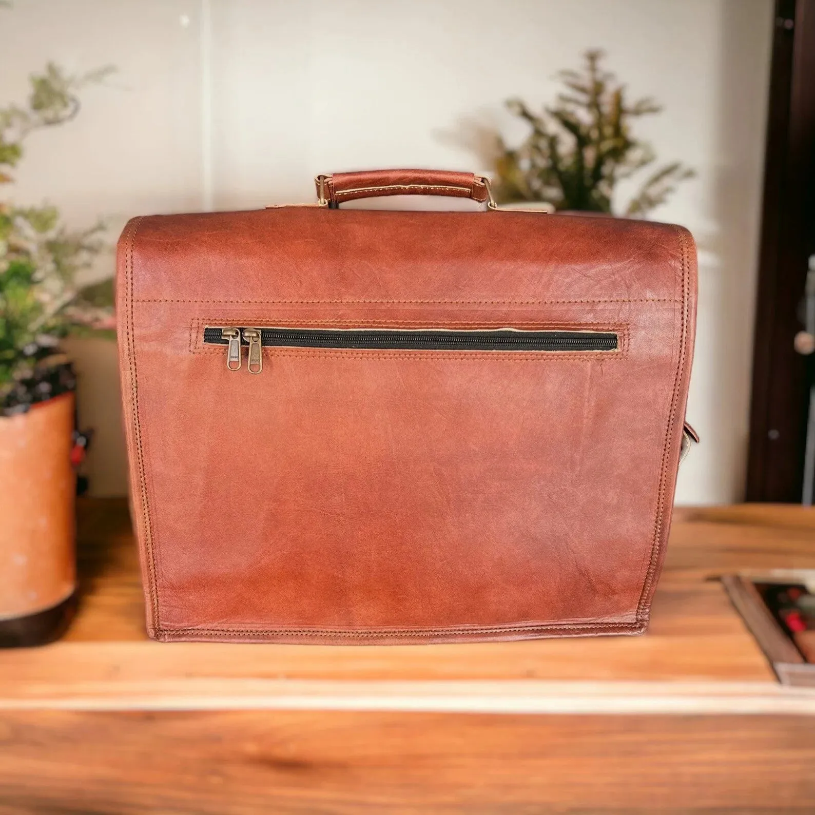 Leather Laptop Messenger Briefcase