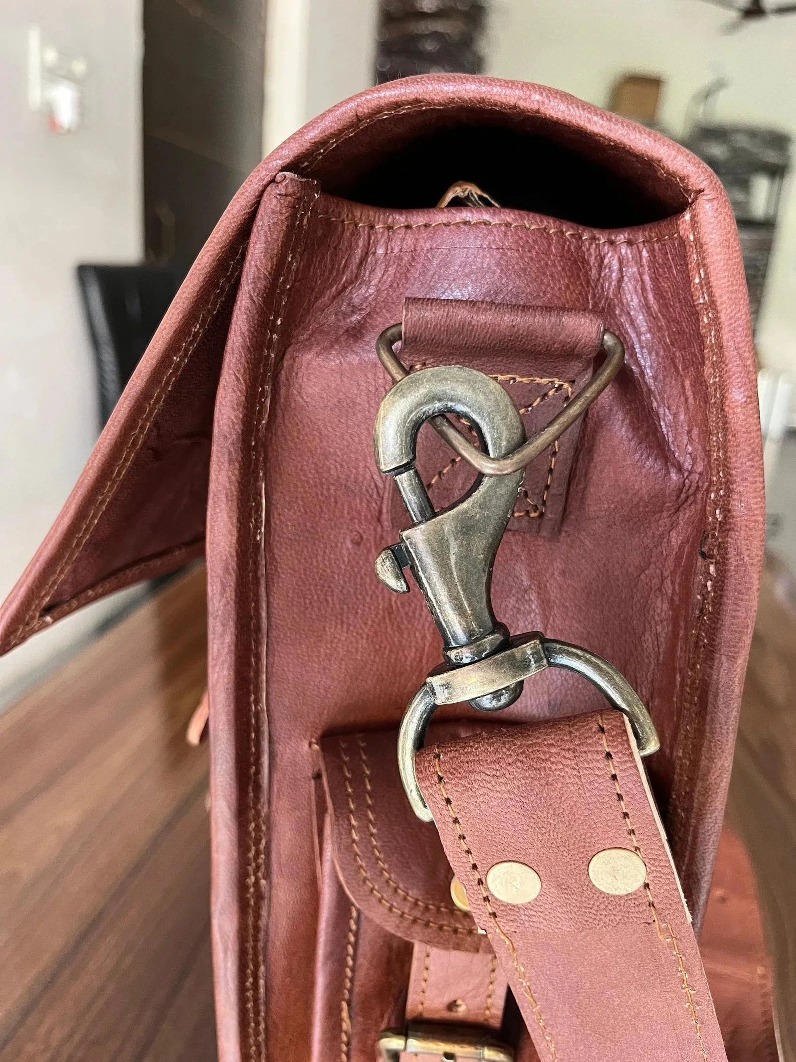 Leather Laptop Messenger Briefcase