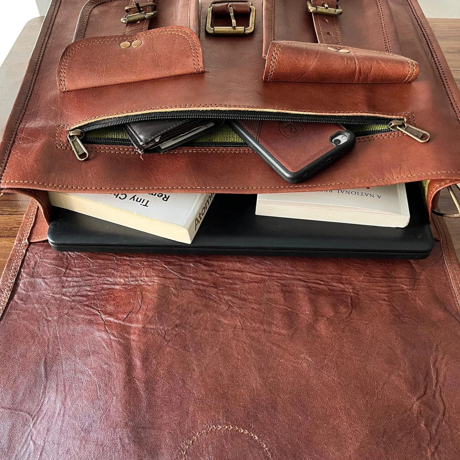 Leather Laptop Messenger Briefcase
