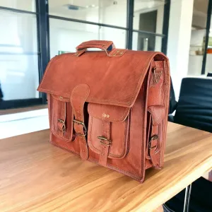 Leather Laptop Messenger Briefcase