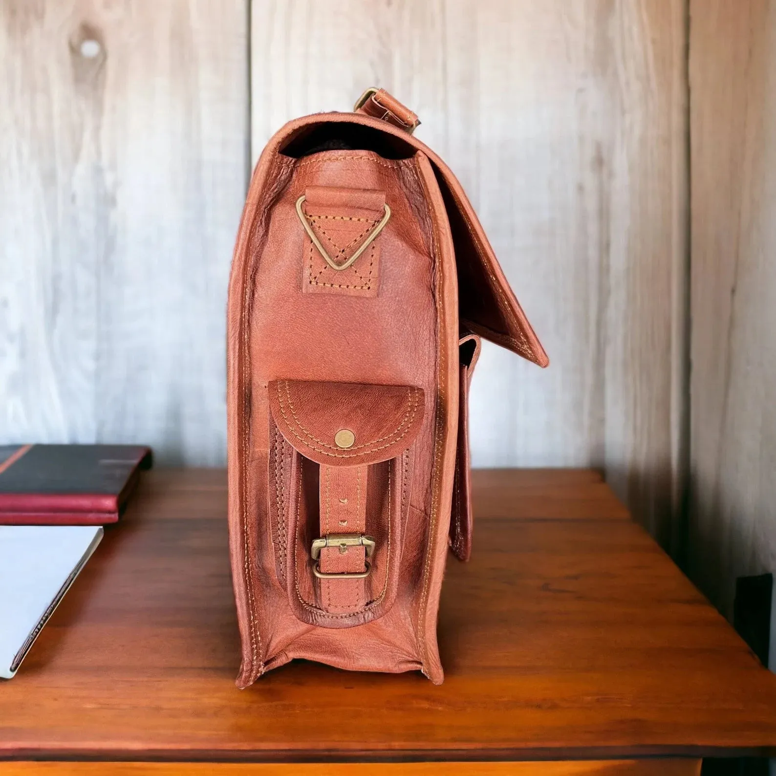 Leather Laptop Messenger Briefcase