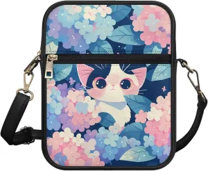 Leather Messenger Bag Womens Sling Bag Crossbody Shoulder Bags Ladies Fashion Zipper Pockets Travel Bag for Gifts