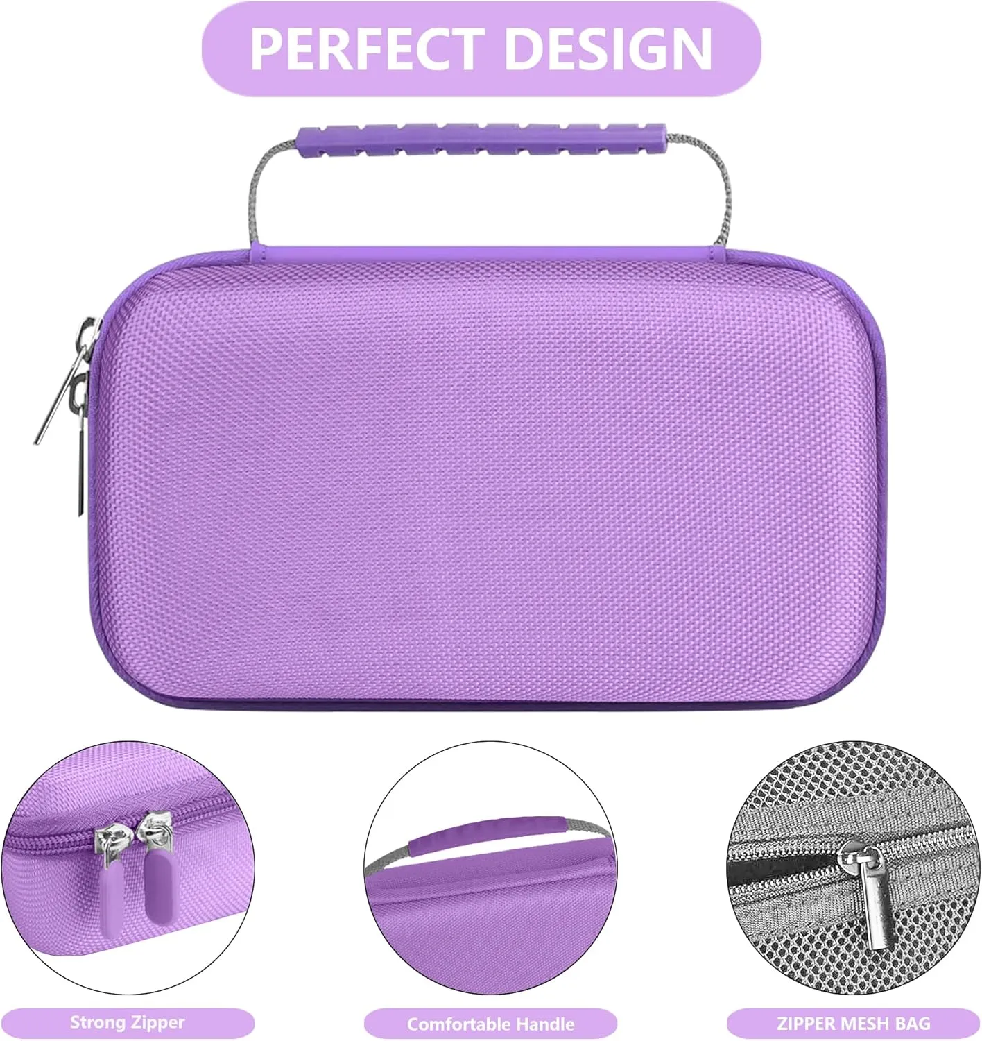 Leayjeen Carrying Case Compatible with Meowyn/Audilo/Naweti/Gülife/PUERUK Portable Handheld Inhaler Nebulizer for Adults and Kids，Handheld Mesh Atomizer,Inhaler Spacer Bag-Purple(Case Only)