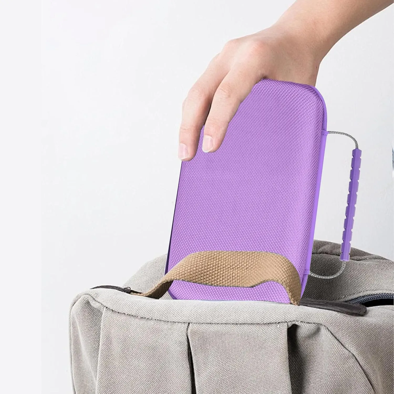 Leayjeen Carrying Case Compatible with Meowyn/Audilo/Naweti/Gülife/PUERUK Portable Handheld Inhaler Nebulizer for Adults and Kids，Handheld Mesh Atomizer,Inhaler Spacer Bag-Purple(Case Only)