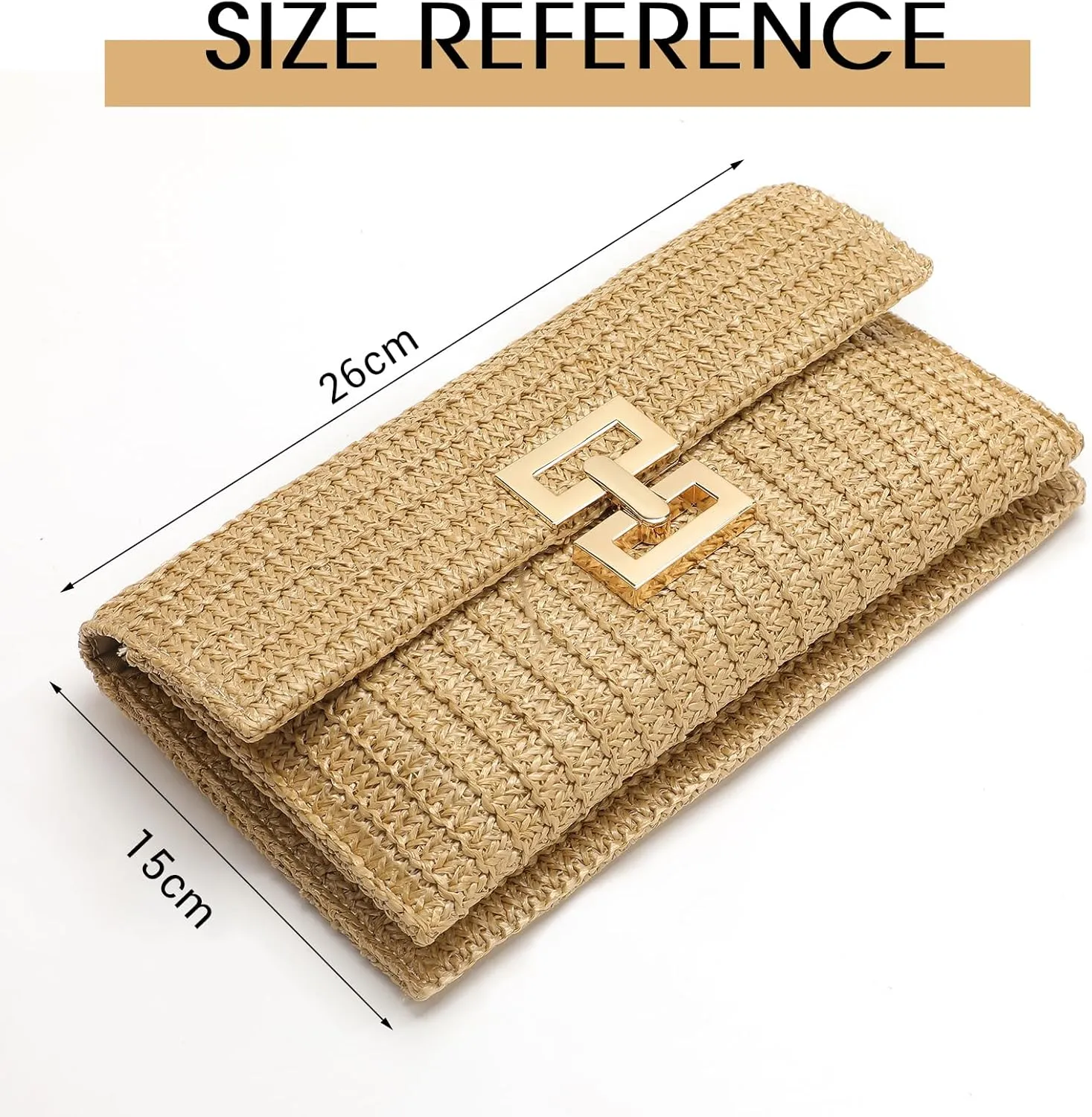 LEVOTIER Woven Straw Crossbody Bags for Women - Handmade Casual Beach Purse