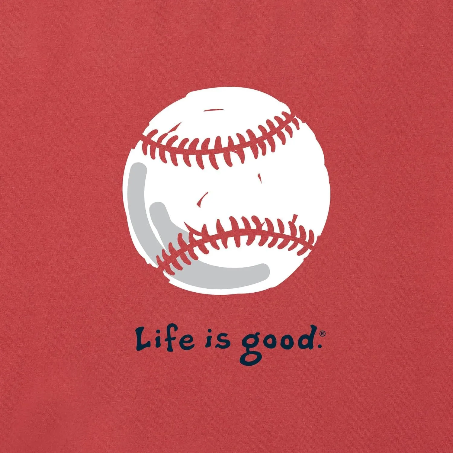 Life Is Good. Mens Crusher Tee Baseball, Faded Red