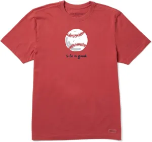 Life Is Good. Mens Crusher Tee Baseball, Faded Red