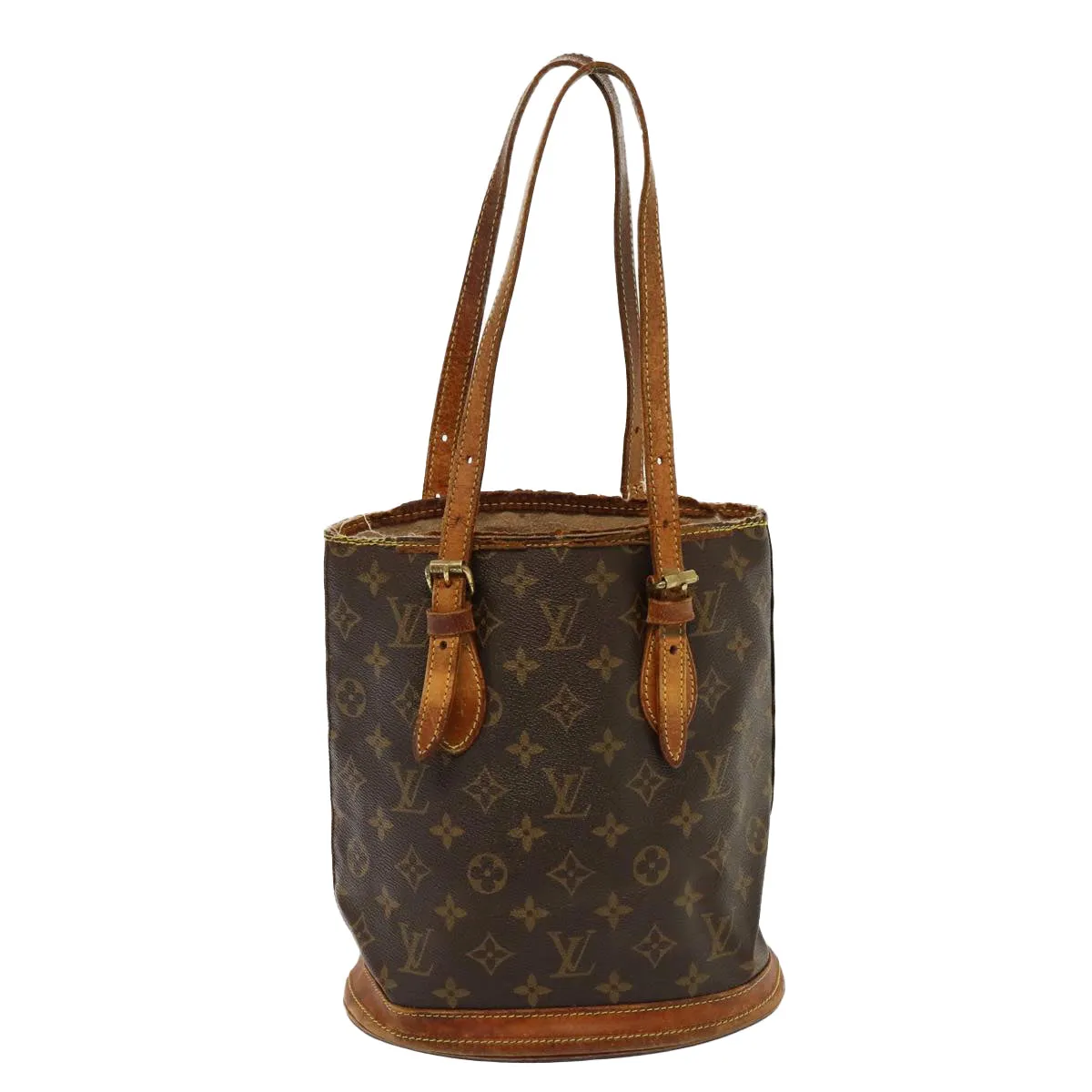 LOUIS VUITTON Monogram Bucket PM Shoulder Bag M42238 LV yk12746