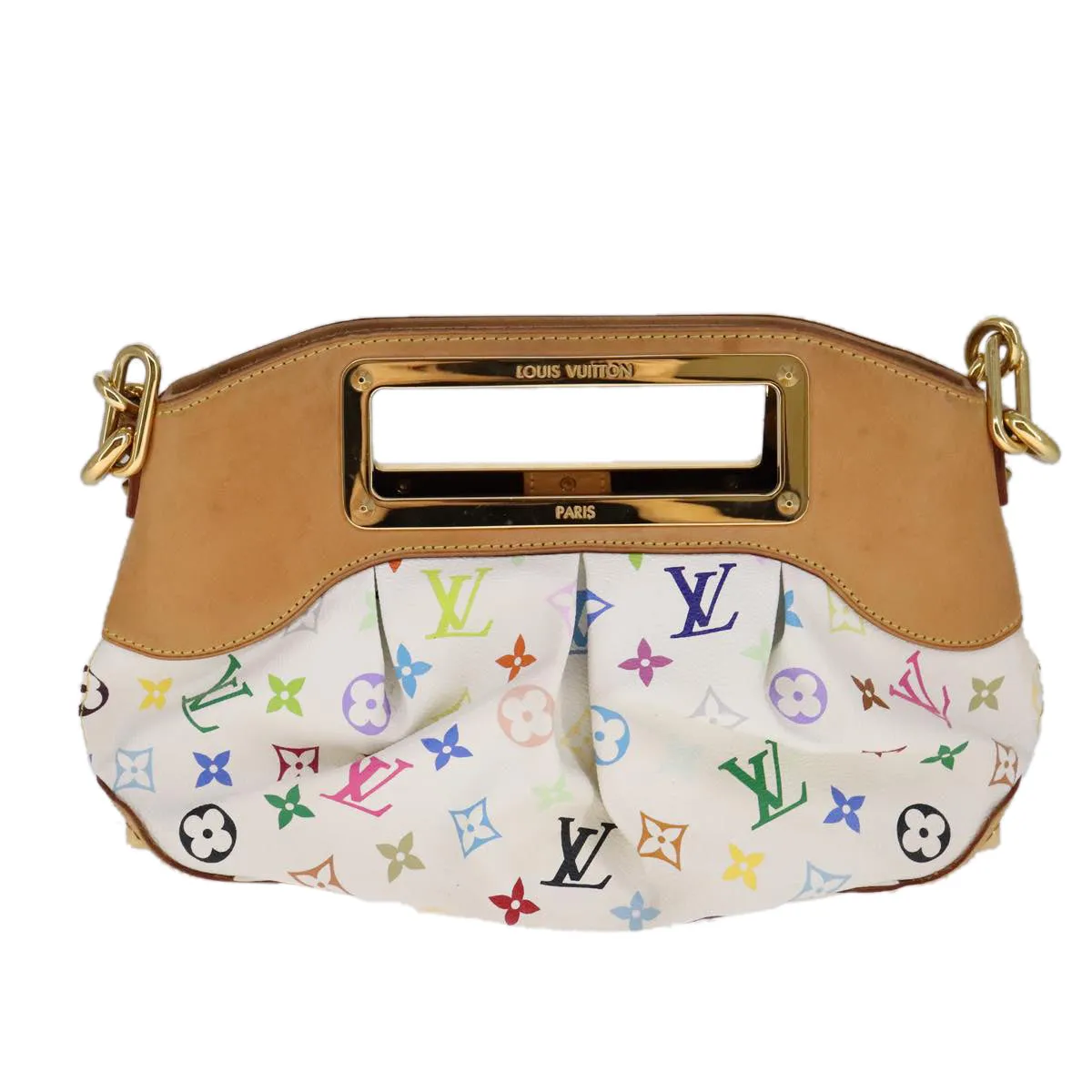 LOUIS VUITTON Monogram Multicolor Judy PM Shoulder Bag White M40257 106321A