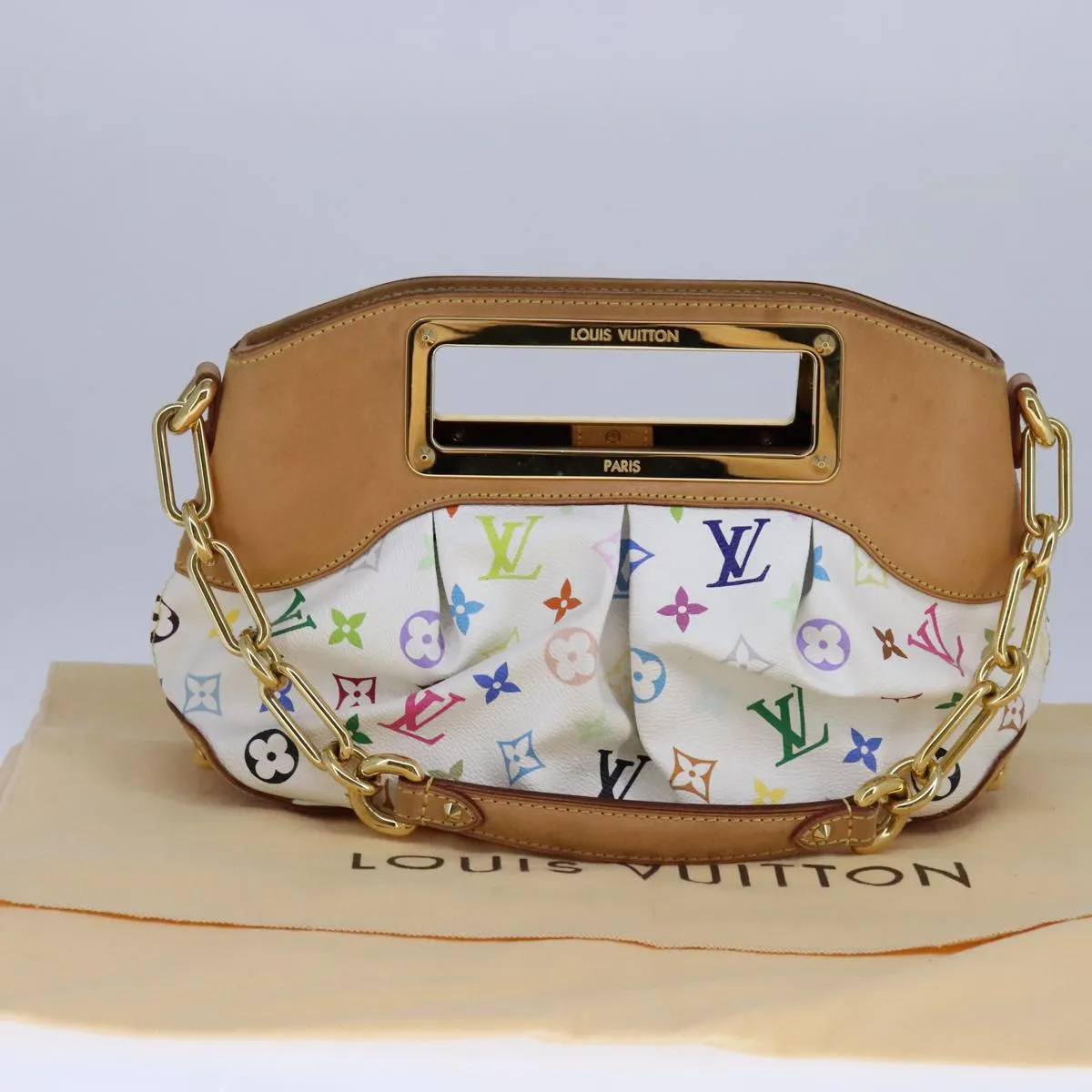 LOUIS VUITTON Monogram Multicolor Judy PM Shoulder Bag White M40257 106321A