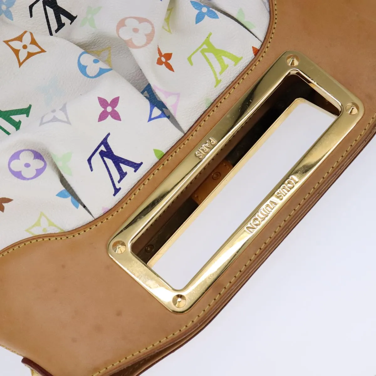 LOUIS VUITTON Monogram Multicolor Judy PM Shoulder Bag White M40257 106321A