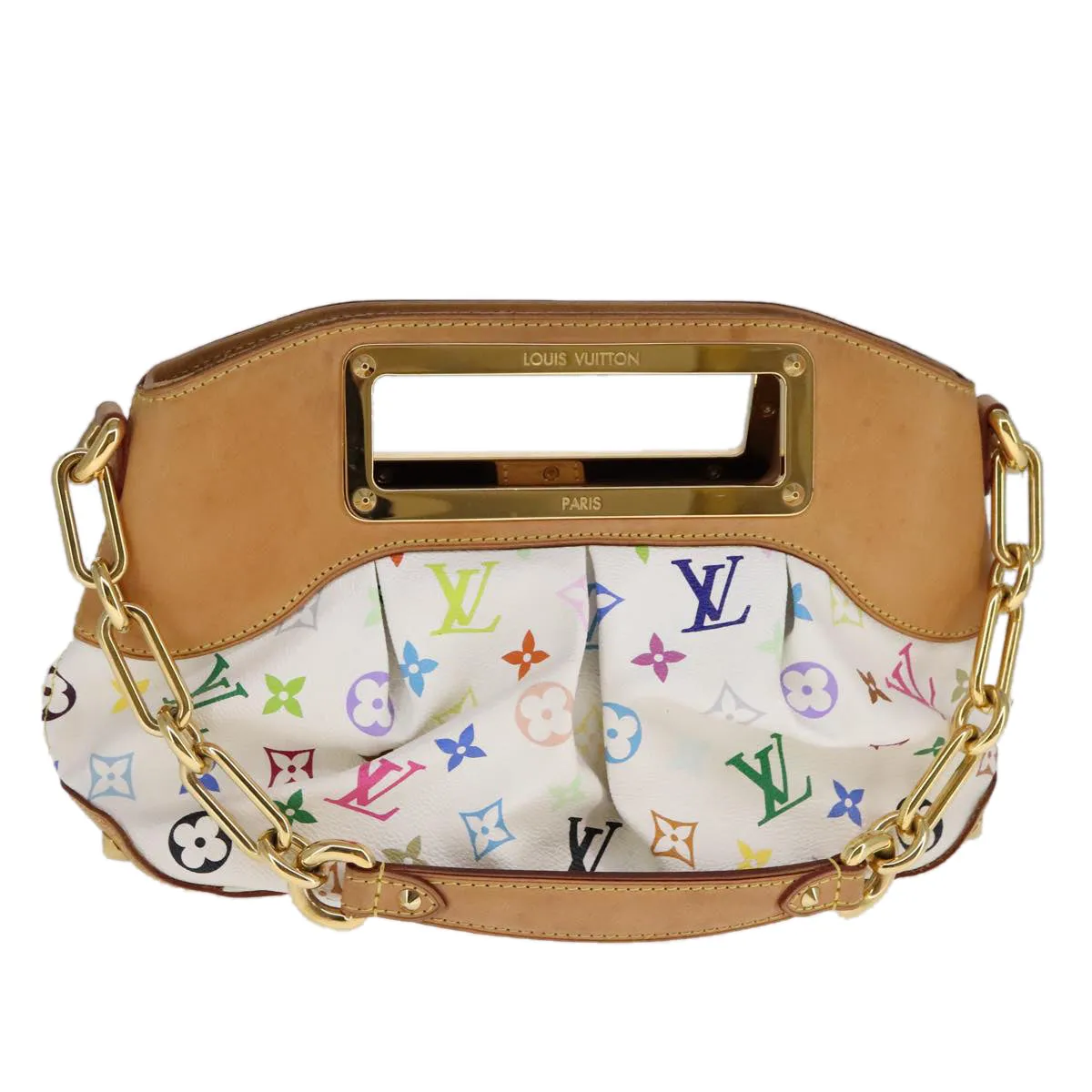 LOUIS VUITTON Monogram Multicolor Judy PM Shoulder Bag White M40257 106321A