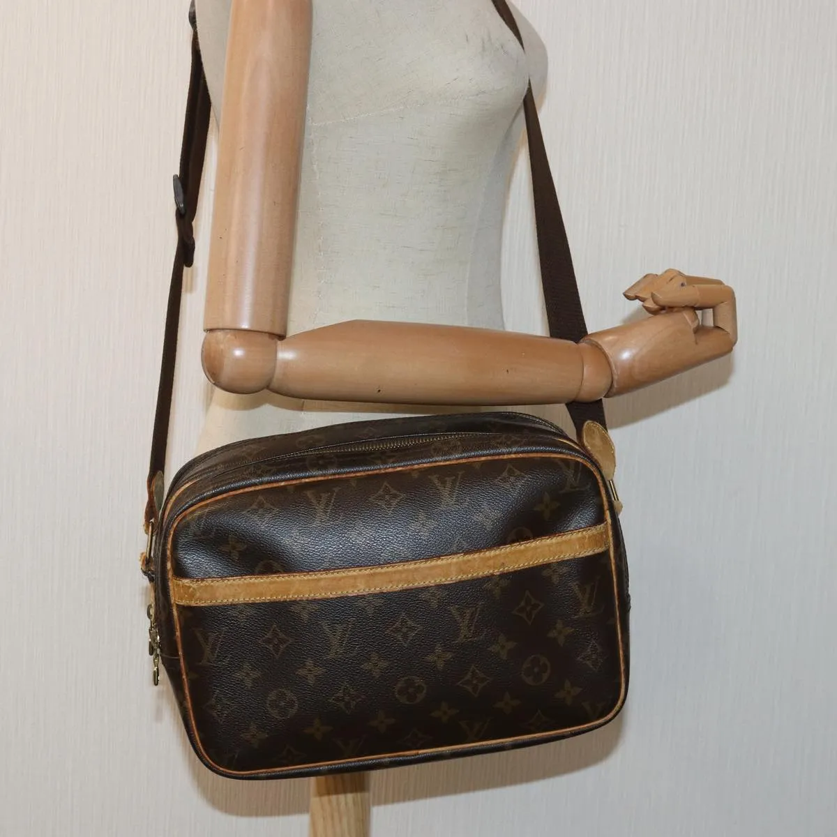 LOUIS VUITTON Monogram Reporter PM Shoulder Bag M45254 LV bs16305