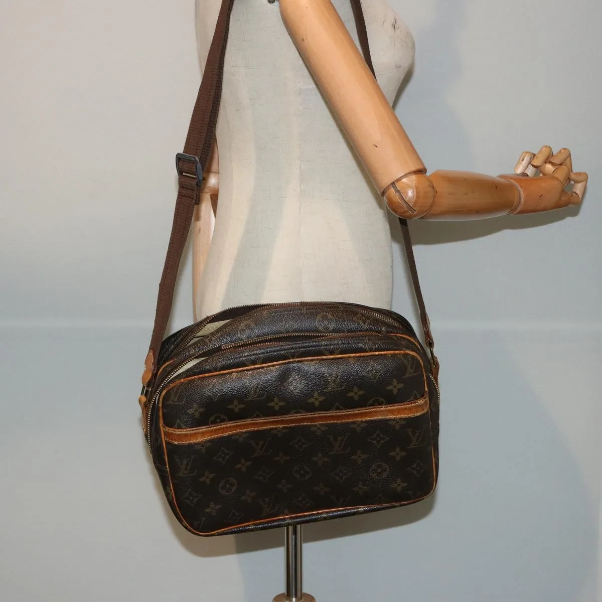 LOUIS VUITTON Monogram Reporter PM Shoulder Bag M45254 LV yk12838