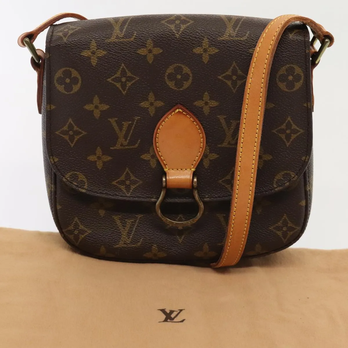 LOUIS VUITTON Monogram Saint Cloud MM Shoulder Bag M51243 LV yk14933