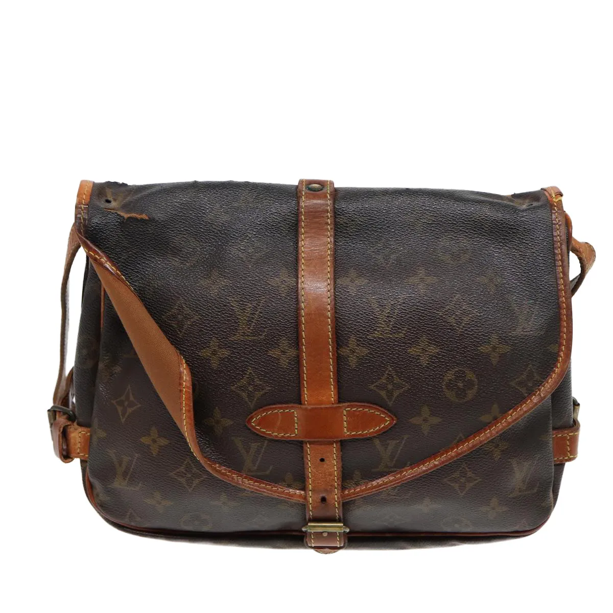 LOUIS VUITTON Monogram Saumur 30 Shoulder Bag M42256 LV 82220
