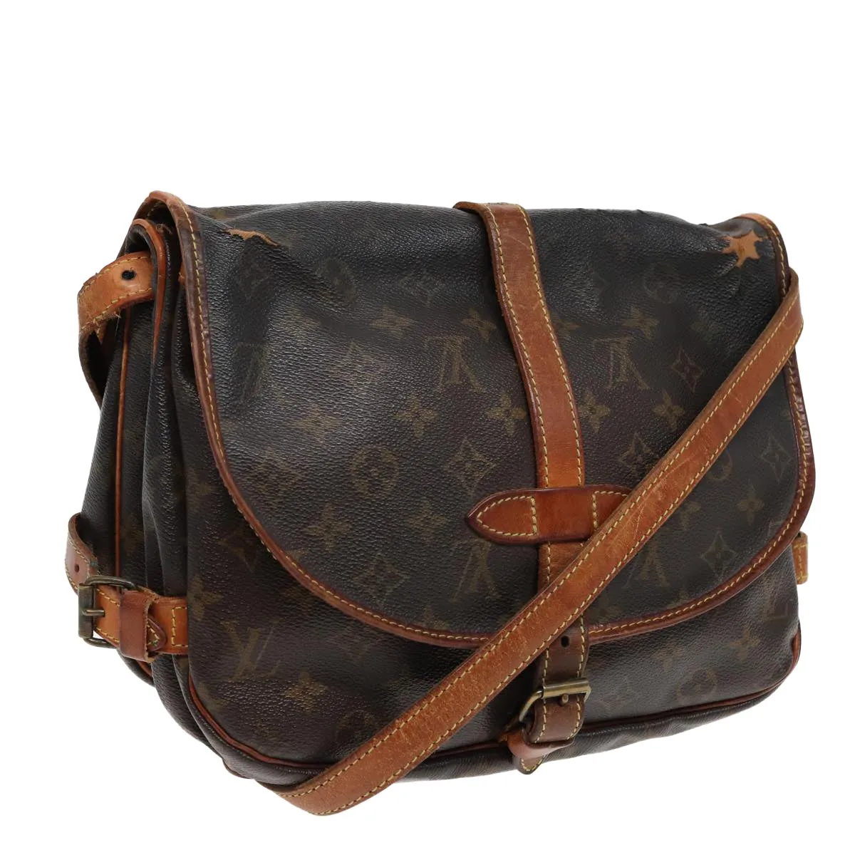 LOUIS VUITTON Monogram Saumur 30 Shoulder Bag M42256 LV 82220