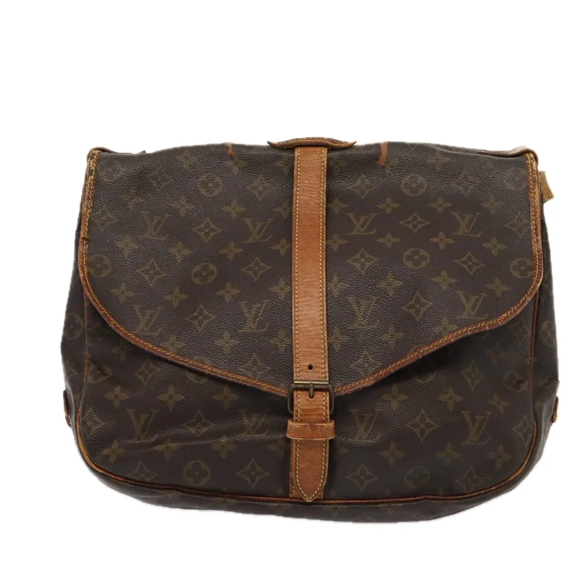 LOUIS VUITTON Monogram Saumur 35 Shoulder Bag M42254 LV 81387