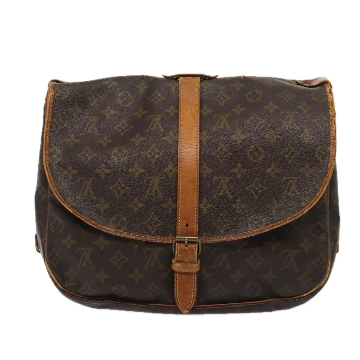 LOUIS VUITTON Monogram Saumur 35 Shoulder Bag M42254 LV 81387