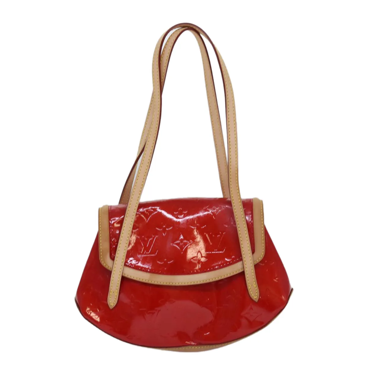 LOUIS VUITTON Monogram Vernis Biscayne Bay PM Bag Rouge M91291 LV 85002