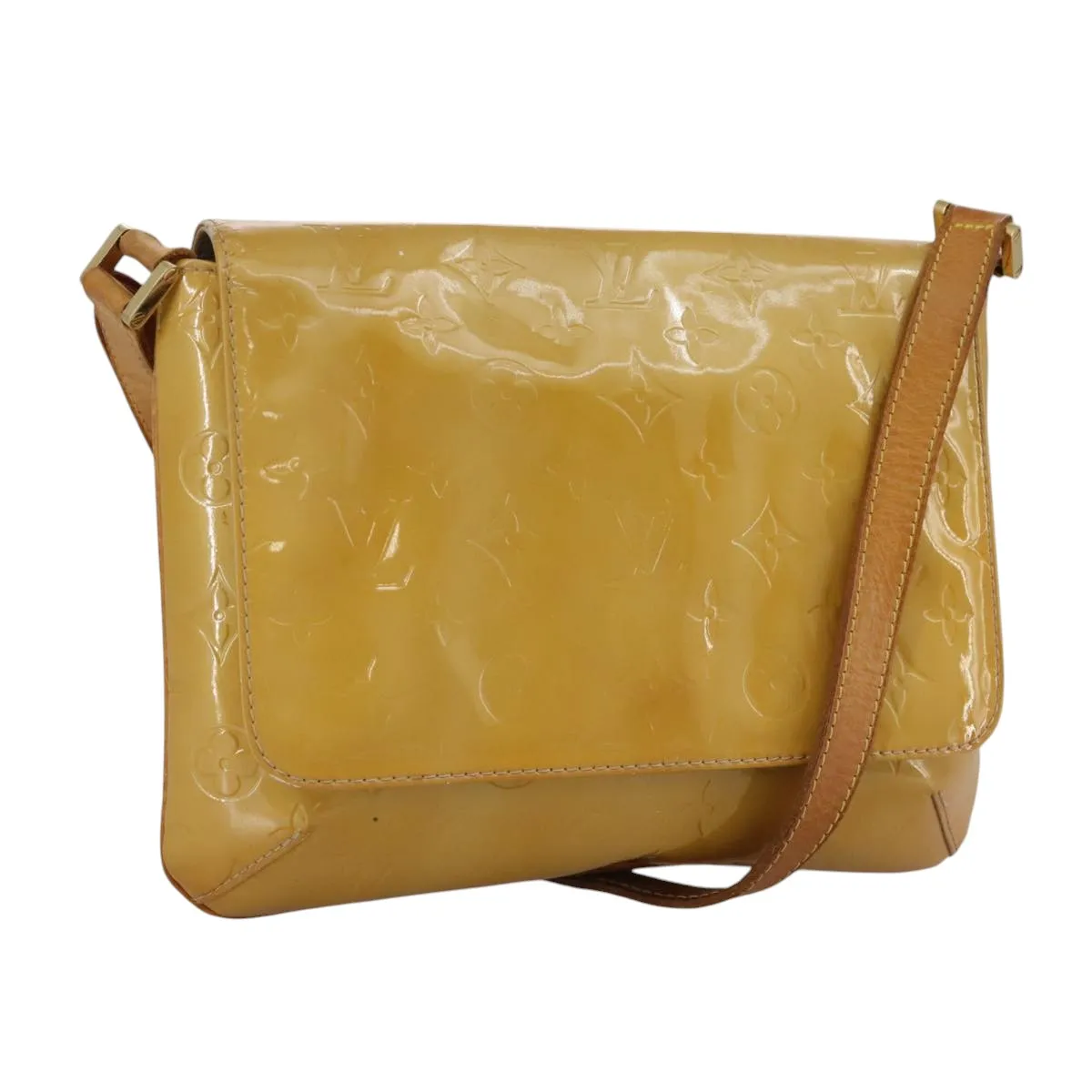 LOUIS VUITTON Monogram Vernis Thompson Street Bag Beige M91301 LV 110743