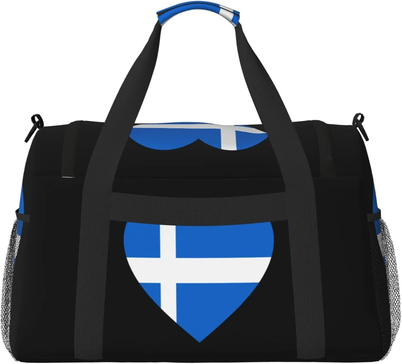 Love Iceland Flag Travel Duffel Bag Large Foldable Waterproof Overnight Bag For Beach Swim Bags Pool Sports Gym