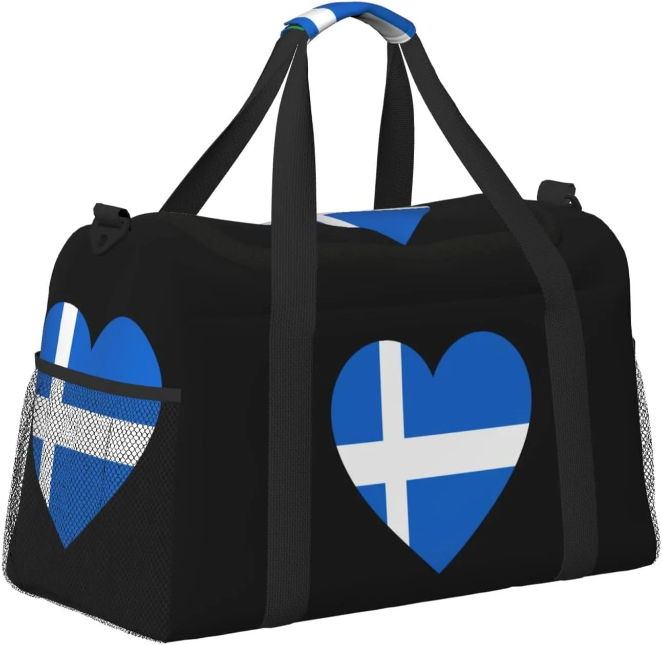 Love Iceland Flag Travel Duffel Bag Large Foldable Waterproof Overnight Bag For Beach Swim Bags Pool Sports Gym