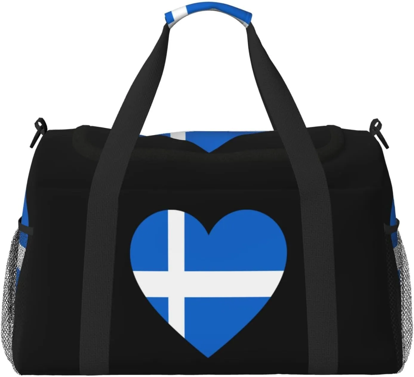 Love Iceland Flag Travel Duffel Bag Large Foldable Waterproof Overnight Bag For Beach Swim Bags Pool Sports Gym