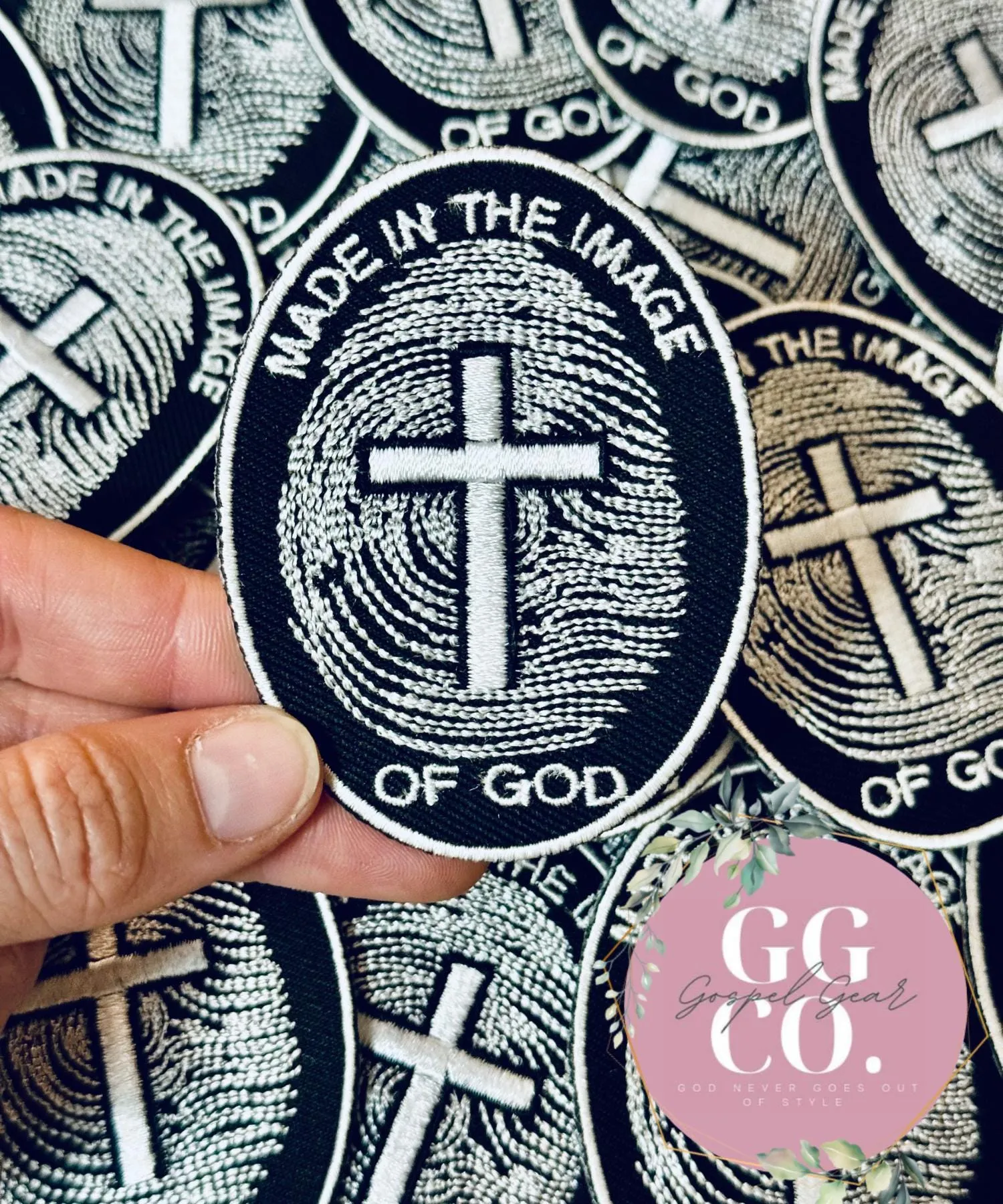 Made In The Image Of God Patch, Christian Hat Patch, Embroidered Patch, Trucker Hat Patch, Iron On, Trendy Hat Patch, Jesus Patch, Patch