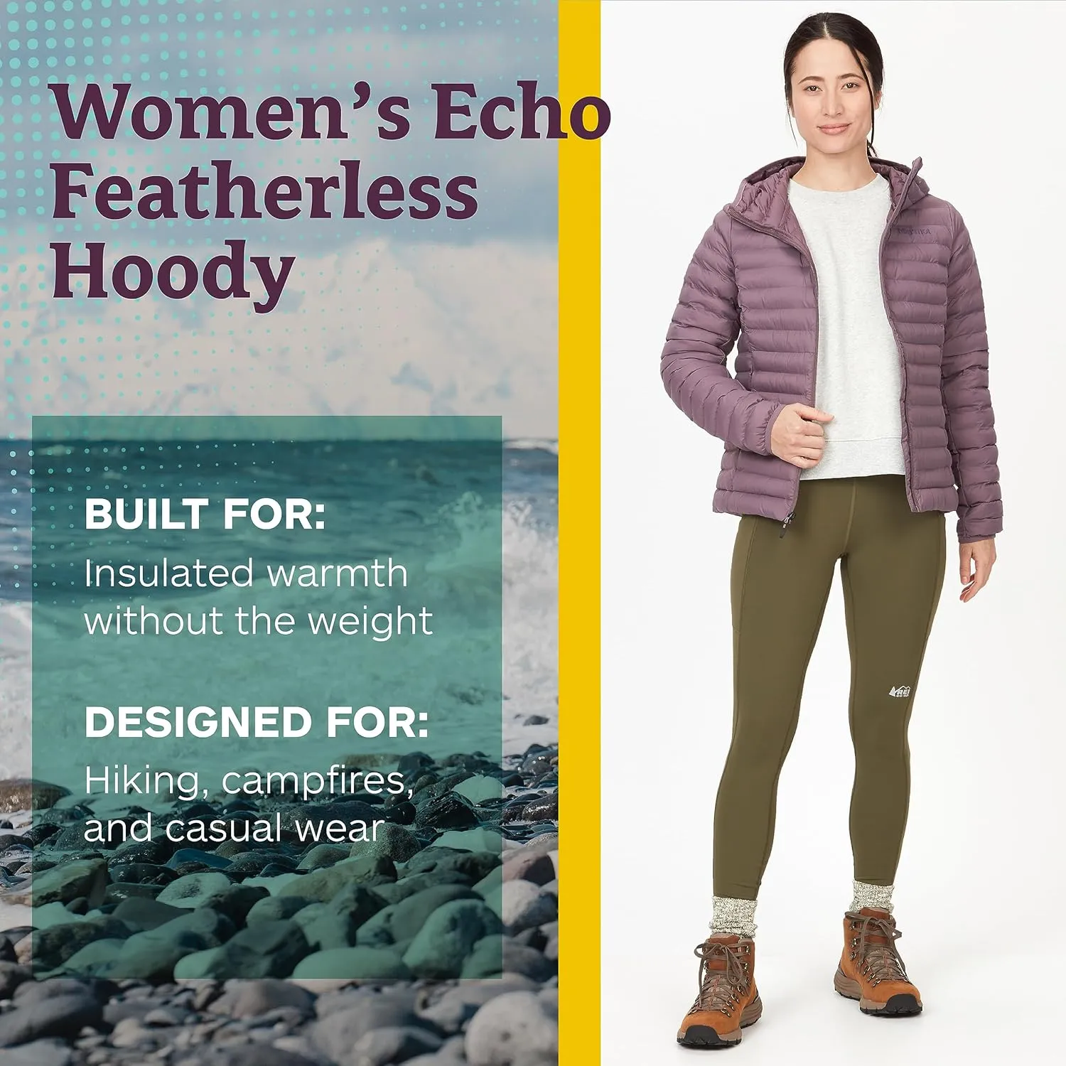 MARMOT Women's Echo Featherless Hoody - Lightweight Down-Alternative Puffer Jacket with Hood