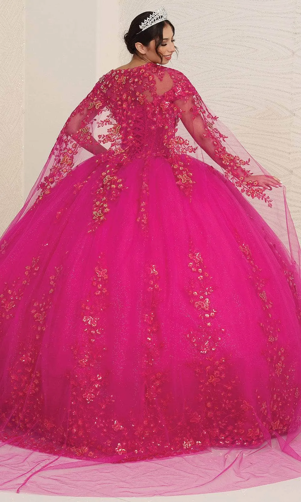 May Queen LK252 - Embellished Butterfly Ballgown