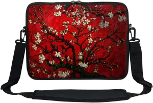 Meffort Inc 13 13.3 Inch Neoprene Laptop Bag Carrying Sleeve with Hidden Handle and Adjustable Shoulder Strap - Cherry Blossoming